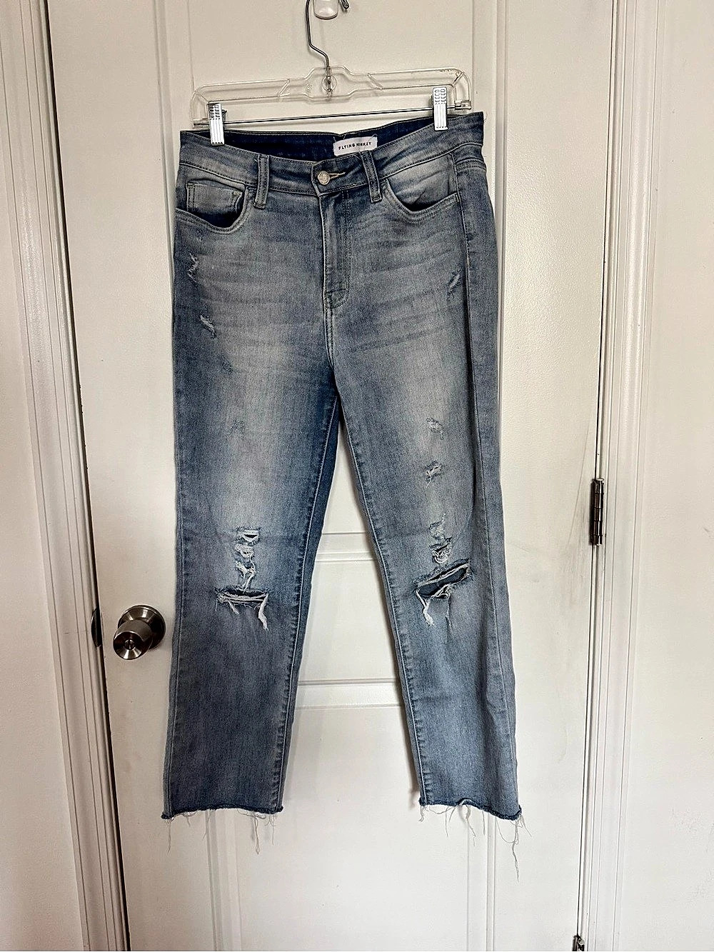 Flying Monkey Distressed Skinny Jeans in Blue
